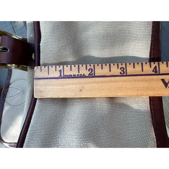 Vintage Duluth Pack Haversack Bag Leather canvas beige brown messenger - Picture 6 of 16